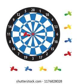 Dartboard with dart vector