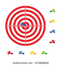 Dartboard with dart vector