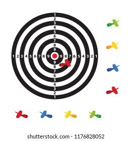 Dartboard with dart vector
