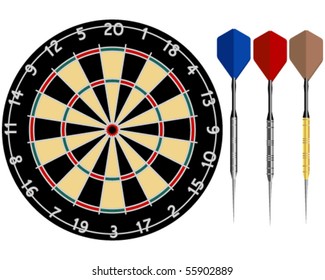 Dartboard with Darts