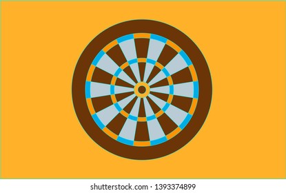 Dartboard for darts game vector illustration eps10 on yellow background