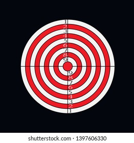 Dartboard for darts game vector illustration eps10 on black background