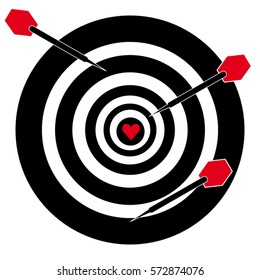 Dartboard with darts on white background. Vector illustration.