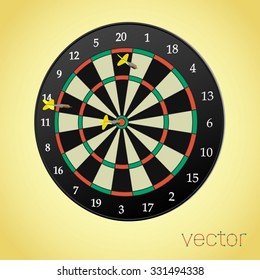Dartboard with darts. Vector Illustration