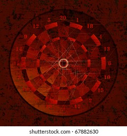 dartboard with grunge texture vector illustration. Eps10