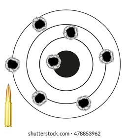 Dartboard with hole from pool