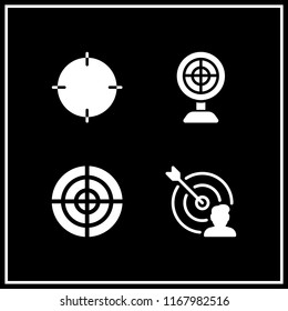 dartboard icon. 4 dartboard vector set. target and aim icons for web and design about dartboard theme
