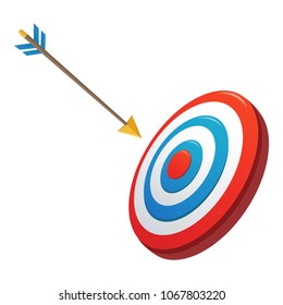 Dartboard icon. Cartoon illustration of dartboard vector icon for web