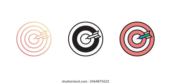 Dartboard-Icon-Design mit weißem Hintergrund Stock-Illustration