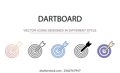 Dartboard icon design with white background stock illustration