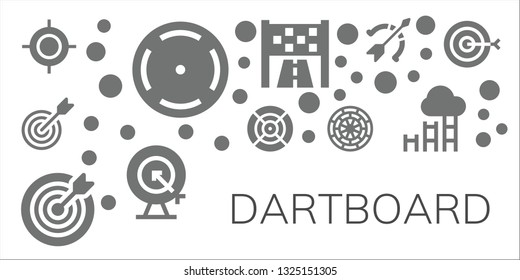 dartboard icon set. 11 filled dartboard icons.  Simple modern icons about  - Target, Focus, Dart, Dart board, Goal, Archery