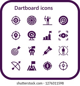  dartboard icon set. 16 filled dartboard icons. Simple modern icons about  - Target, Dart board, Archery, Goal, Focus, Dart