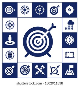  dartboard icon set. 17 filled dartboard icons.  Simple modern icons about  - Target, Goal, Darts, Archery