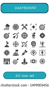 dartboard icon set. 25 filled dartboard icons.  Simple modern icons about  - Goal, Dart board, Darts, Focus, Target, Archery, Dart