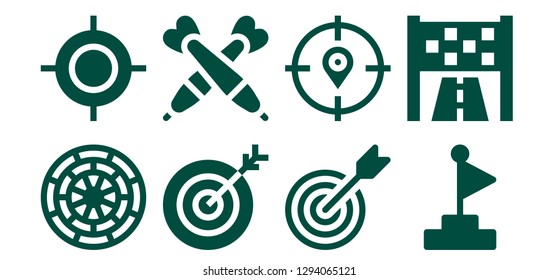  dartboard icon set. 8 filled dartboard icons. Simple modern icons about  - Dart board, Target, Darts, Goal