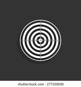 Dartboard icon with shadow - vector illustration