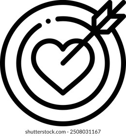 Dartboard-Symbol. Design mit dünnen linearen Stilen einzeln auf weißem Hintergrund