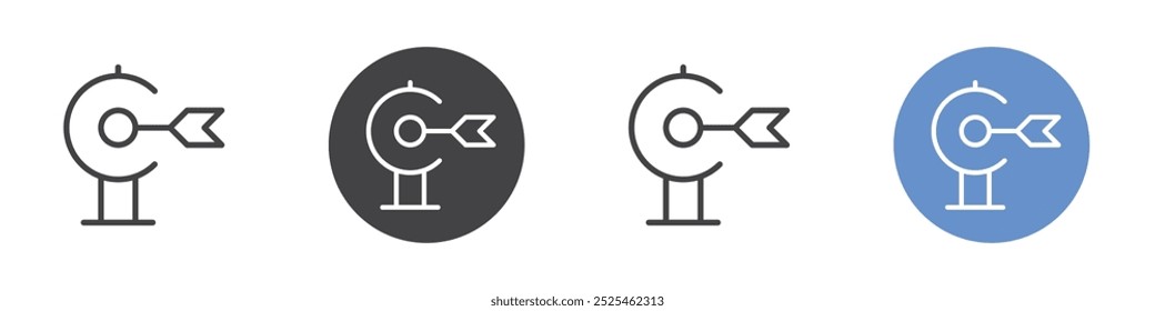 Dartboard icon Thin outline art symbol