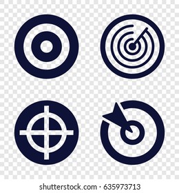 Dartboard icons set. set of 4 dartboard filled icons such as