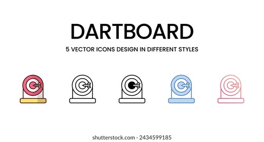 Dartboard icons. Suitable for Web Page, Mobile App, UI, UX and GUI design.