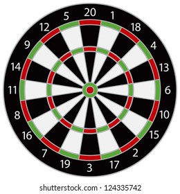 Dartboard Illustration Isolated on White Background Vector