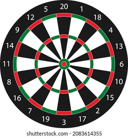 a dartboard isolated on a white background, vector drawing