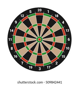 Dartboard Isolated on White Background. Vector illustration