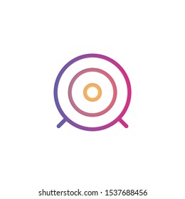 Dartboard  - Line Vector Icon
