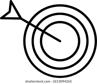 Dartboard Line Vector Icon Design