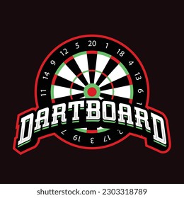 Dartboard Mascot Logo Design. Logo illustration for mascot or symbol and identity, emblem sports or e-sports gaming team. svg