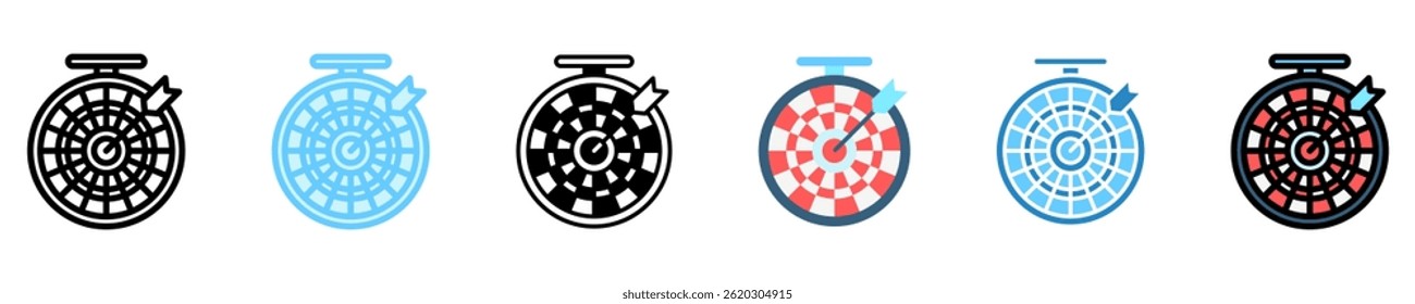 Dartboard multi style, mini illustration icon. use for modern concept, print, UI, UX kit, web and app development. Vector EPS 10, related to entertainment, festival, funfair and hobbies