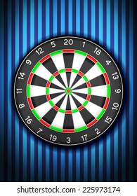 Dartboard on a blue wall background.