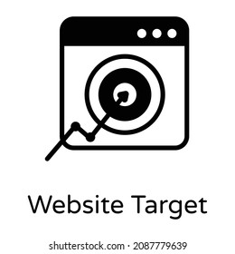 Dartboard on web page, website target icon