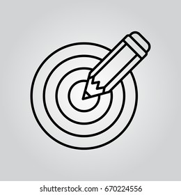 Dartboard and pencil icons