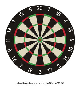 Dartboard professional design vector illustration. Original dart board with size and color realistic design.
