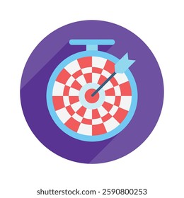 Dartboard rounded color, mini illustration icon. use for modern concept, print, UI, UX kit, web and app development. Vector EPS 10, related to entertainment, festival, funfair and hobbies.