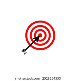 Dartboard target with arrow sign symbol. Business success goal challenge strategy concept vector illustration isolated 