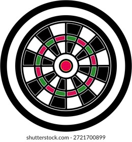 Vista central del objetivo de Dartboard. Concepto de logro de objetivos circulares