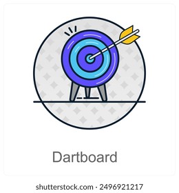 Dartboard and target icon concept