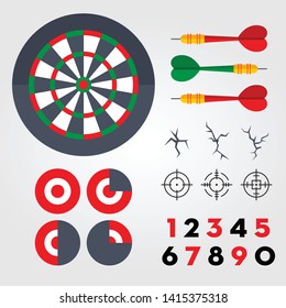  Dartboard target pack.  Circular Throwing Darts game. Playing aim practice leisure sport 