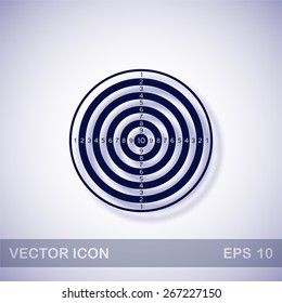 dartboard vector icon - dark blue illustration with blue shadow