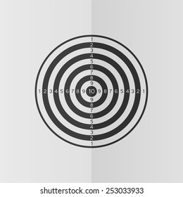 Dartboard vector icon. Effect of folded paper. Flat design