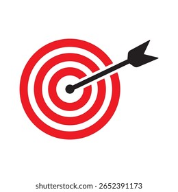 Dartboard vector illustration for describing, business goals or target, challenge, performance, accuracy, marketing plan and methods. symbol, logo or icon