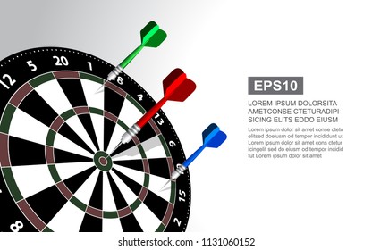 Dartboard vector illustration isolated for darts game. Target in the center.