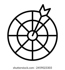 Diseño de iconos de línea de Vector Dartboard