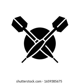 Darting tools black icon, concept illustration, vector flat symbol, glyph sign.