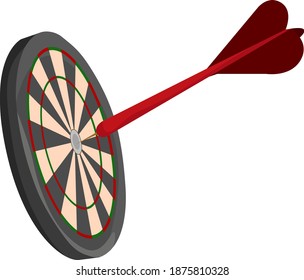 Dartoboard and dart, illustration, vector on white background