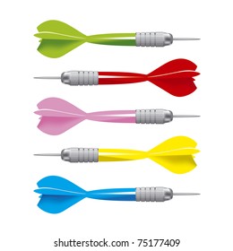 Darts in 5 colors.