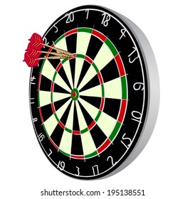 Darts aim. EPS 10 vector sketch illustration without transparency and meshes.