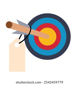 Darts, archery, hitting the ball. Vector simple color flat illustration. 